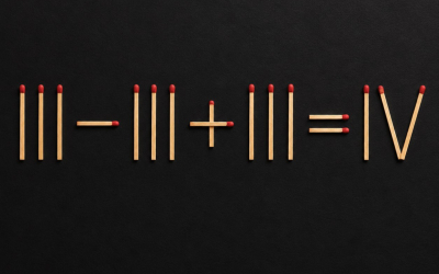 Логическая головоломка со спичками: III − III + III = IV