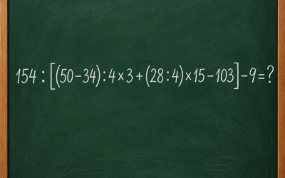 Математический триллер: 154 : [(50 − 34) : 4 × 3 + (28 : 4) × 15 − 103] − 9 = ?