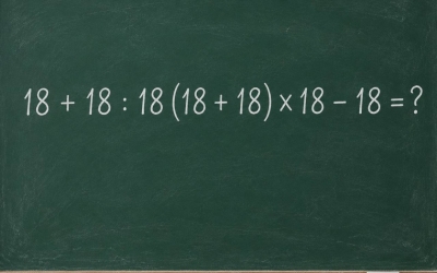 Математический челлендж: 18 + 18 : 18(18 + 18) × 18 − 18 = ?