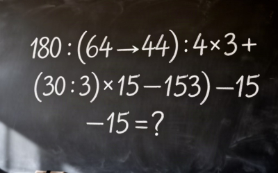 Математический триллер: 180 : [(64 − 44) : 4 × 3 + (30 : 3) × 15 − 153] − 15 = ?