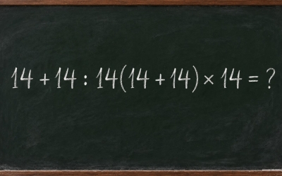 Математический челлендж: 14 + 14 : 14(14 + 14) × 14 = ?