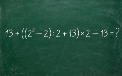 Математический триллер: решите пример 13 + ((2² — 2) : 2 + 13) × 2 — 13