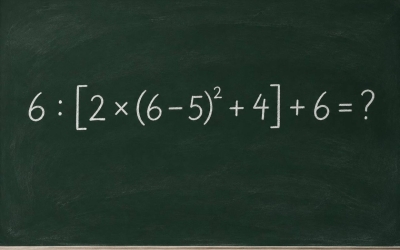 Сможете ли вы решить пример 6 : [2 × (6 − 5)² + 4] + 6 без ошибки?