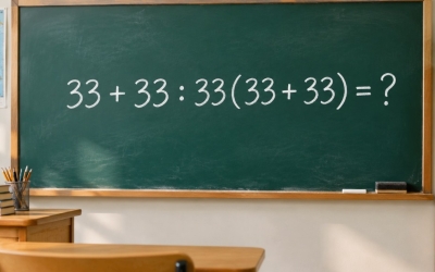 Пример, который ломает интернет: 33 + 33 : 33(33 + 33) = ?