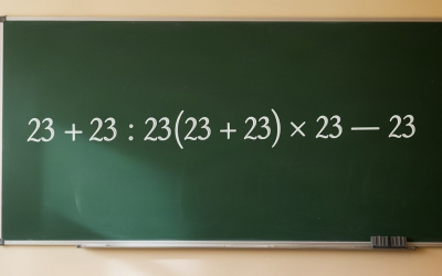 Математический челлендж: 23 + 23 : 23(23 + 23) × 23 − 23 = ?