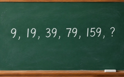 Задача на логику: какое число продолжает ряд 9, 19, 39, 79, 159, ?
