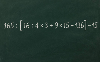 Математический триллер: 165 : [(54 − 38) : 4 × 3 + (27 : 3) × 15 − 136] − 15 = ?