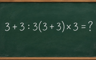 Математический челлендж: 3 + 3 : 3(3 + 3) × 3 = ?