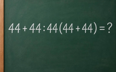 Задача на порядок действий: чему равно 44 + 44 : 44(44 + 44)=?