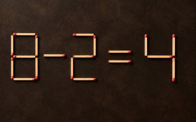 Головоломка со спичками: как исправить равенство 8 − 2 = 4? У задачи два решения