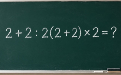 Математический челлендж: 2 + 2 : 2(2 + 2) × 2 = ?