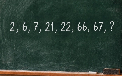 Логическая задача: какое число продолжает последовательность 2, 6, 7, 21, 22, 66, 67, ?