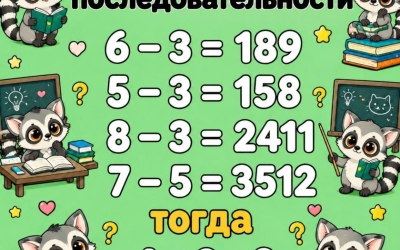 Ответ на логическую задачу: разгадали закономерность примеров 6 − 3 = 189 и 5 − 3 = 158?