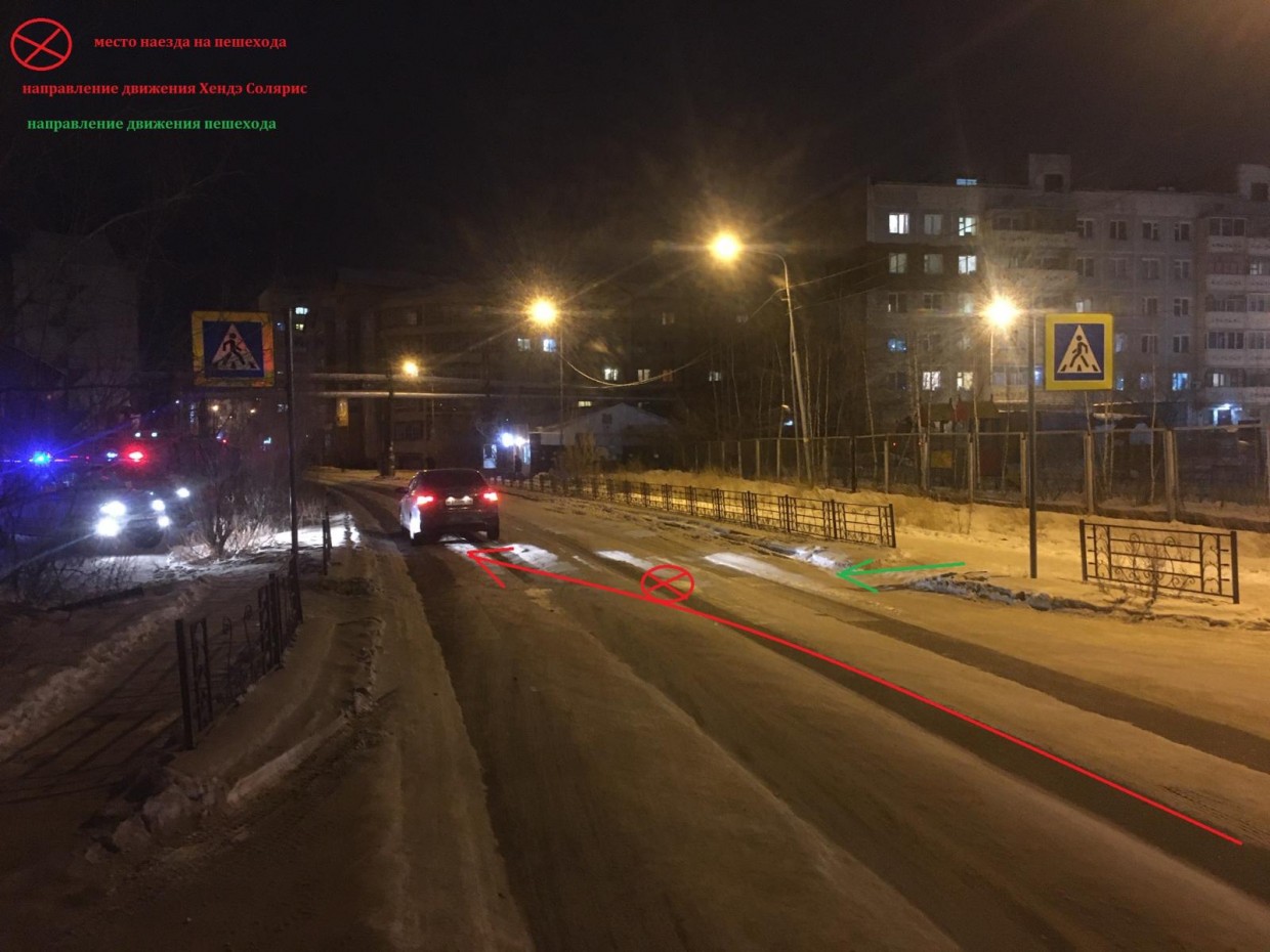 В Якутске на пешеходном переходе под колеса автомобиля попала пенсионерка