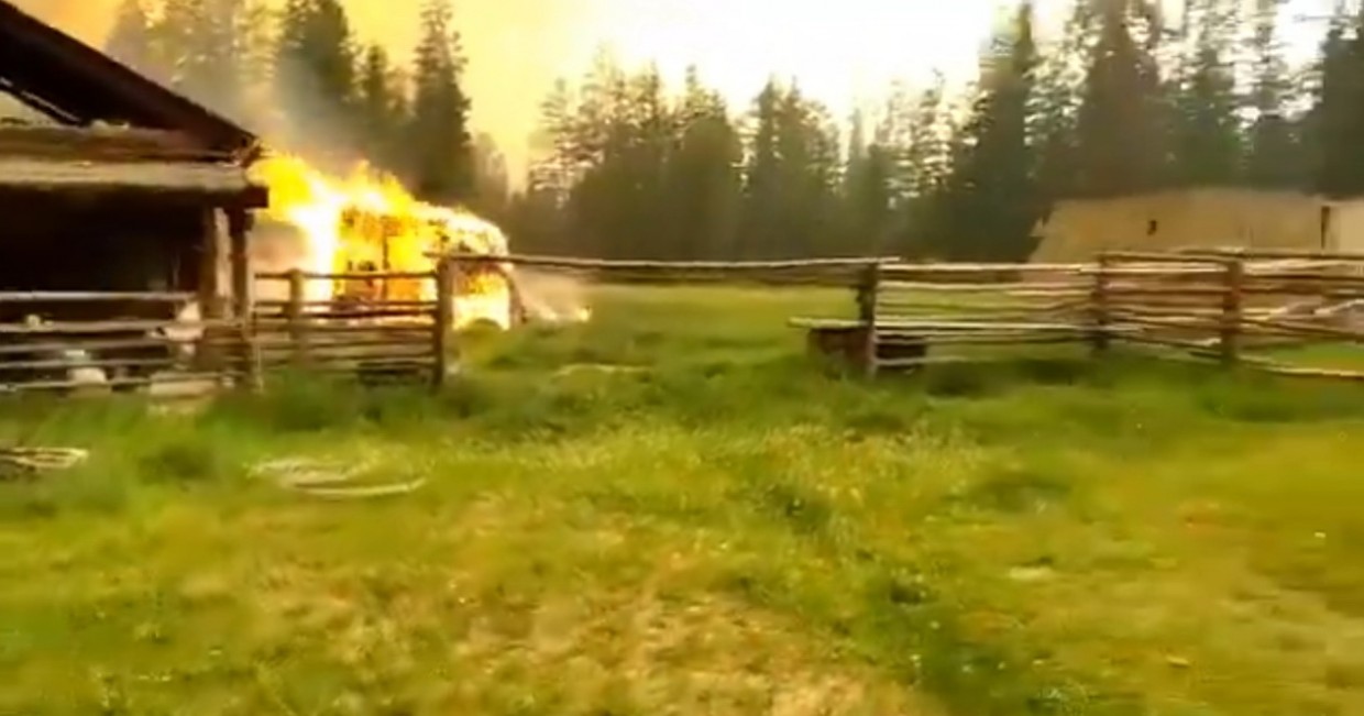 Лесной пожар спалил постройки на участке жителя села Кутана