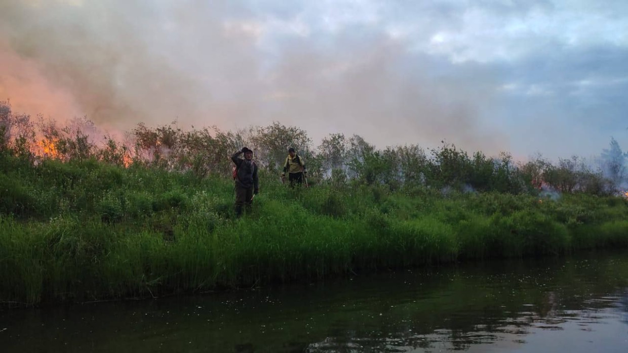 SOS! Лесной пожар бушует вблизи села в Якутии